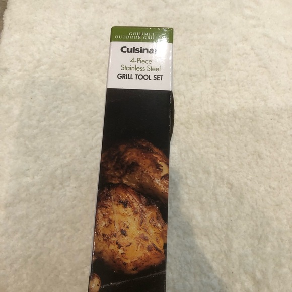 NEW Cuisinart 4-Piece Stainless Steel Grill Tool Set Gourmet Outdoor Grilling - Picture 6 of 11